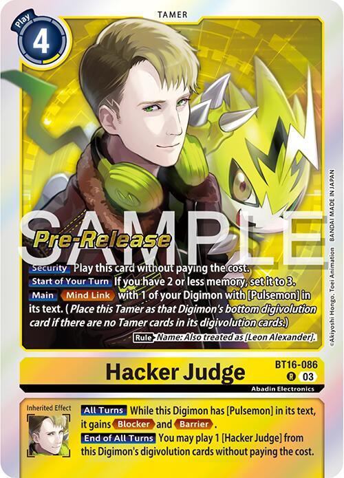Hacker Judge [BT16-086] [Beginning Observer Pre-Release Promos] (ONLINE ORDER ONLY)
