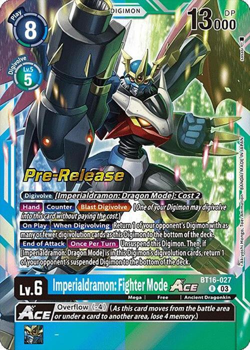 Imperialdramon: Fighter Mode Ace [BT16-027] [Beginning Observer Pre-Release Promos] (ONLINE ORDER ONLY)
