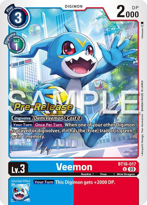 Veemon [BT16-017] [Beginning Observer Pre-Release Promos] (ONLINE ORDER ONLY)