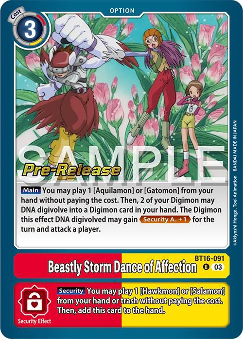 Beastly Storm Dance of Affection [BT16-091] [Beginning Observer Pre-Release Promos] (ONLINE ORDER ONLY)