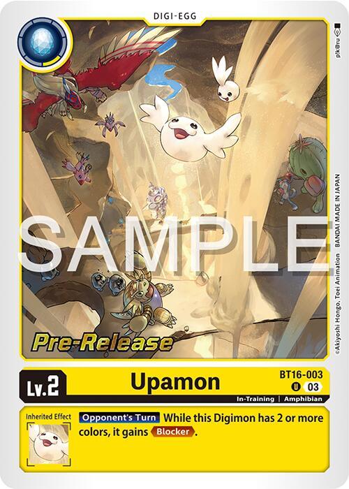 Upamon [BT16-003] [Beginning Observer Pre-Release Promos] (ONLINE ORDER ONLY)