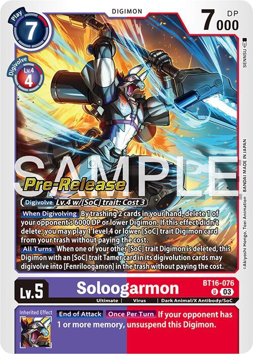 Soloogarmon [BT16-076] [Beginning Observer Pre-Release Promos] (ONLINE ORDER ONLY)