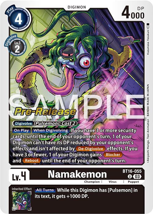 Namakemon [BT16-055] [Beginning Observer Pre-Release Promos] (ONLINE ORDER ONLY)