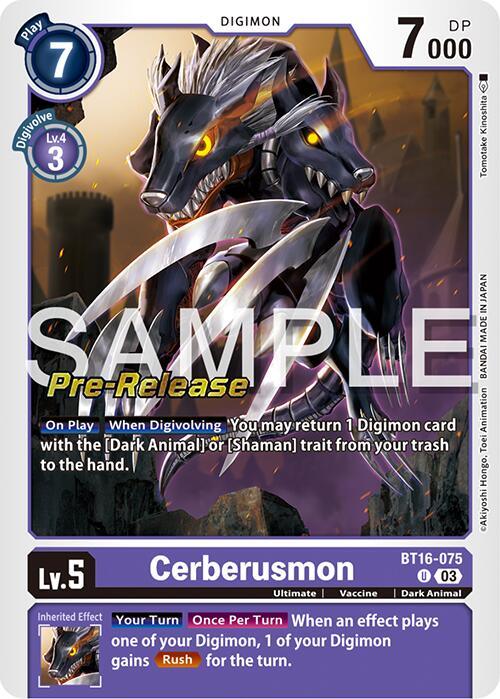 Cerberusmon [BT16-075] [Beginning Observer Pre-Release Promos] (ONLINE ORDER ONLY)