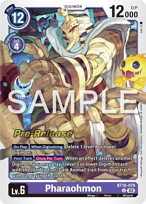 Pharaohmon [BT16-078] [Beginning Observer Pre-Release Promos] (ONLINE ORDER ONLY)