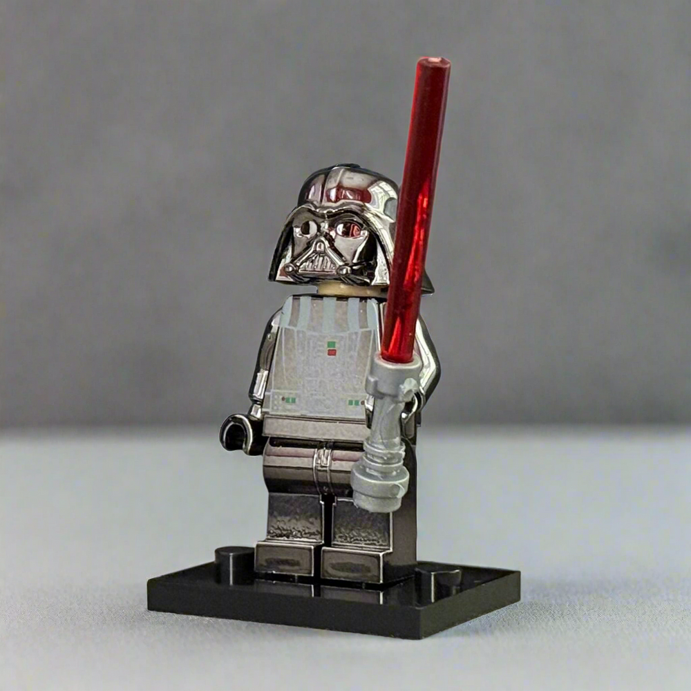 Electroplated Chrome Darth Vader – Custom Brick Compatible Minifigure (ONLINE ORDER ONLY)
