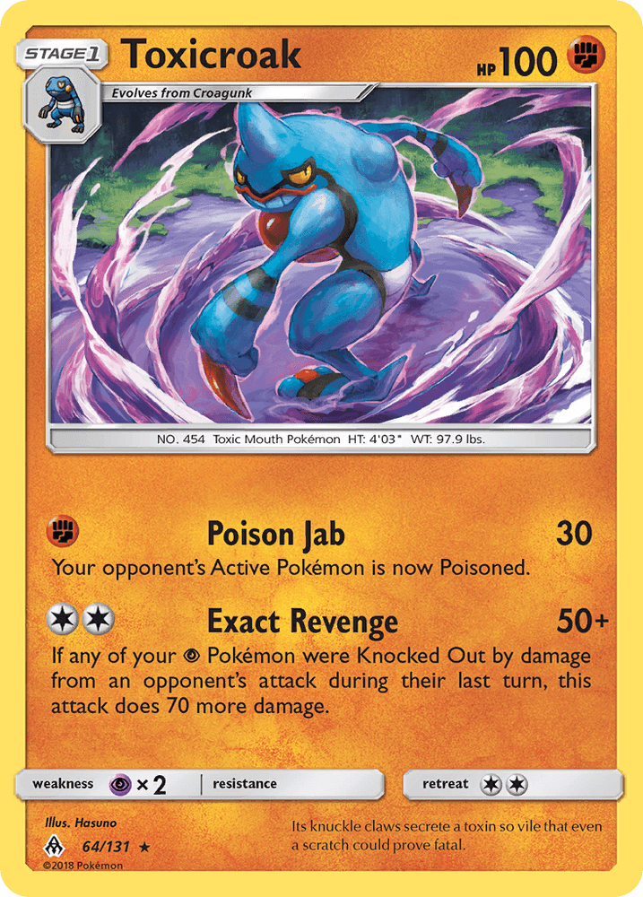 Toxicroak (64/131) [Sun & Moon: Forbidden Light] (Online Only)