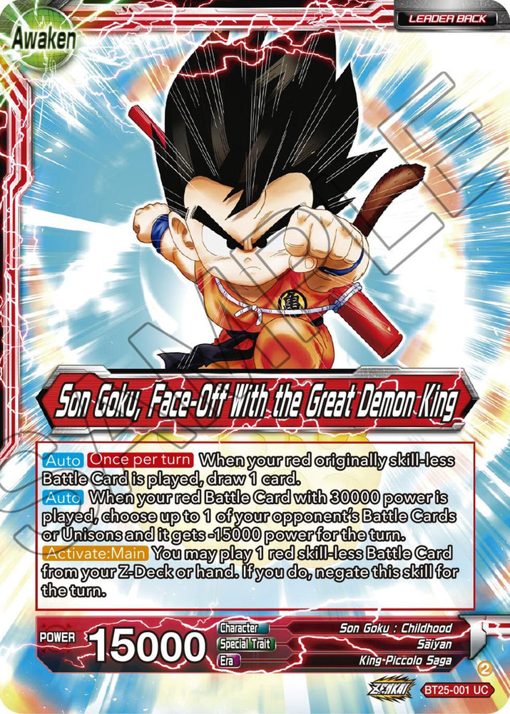 Son Goku // Son Goku, Face-Off With the Great Demon King (BT25-001) [Legend of the Dragon Balls] (ONLINE ORDER ONLY)