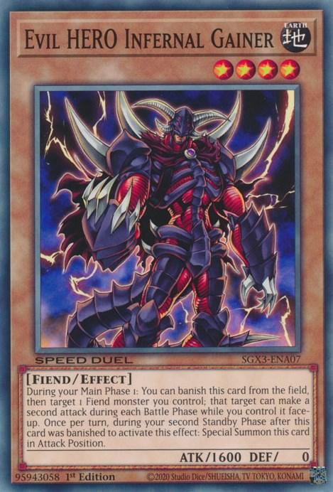 Evil HERO Infernal Gainer [SGX3-ENA07] Common (ONLINE ORDER ONLY)