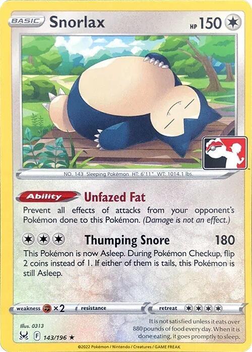 Snorlax (143/196) [Prize Pack Series Three] (Online Only)