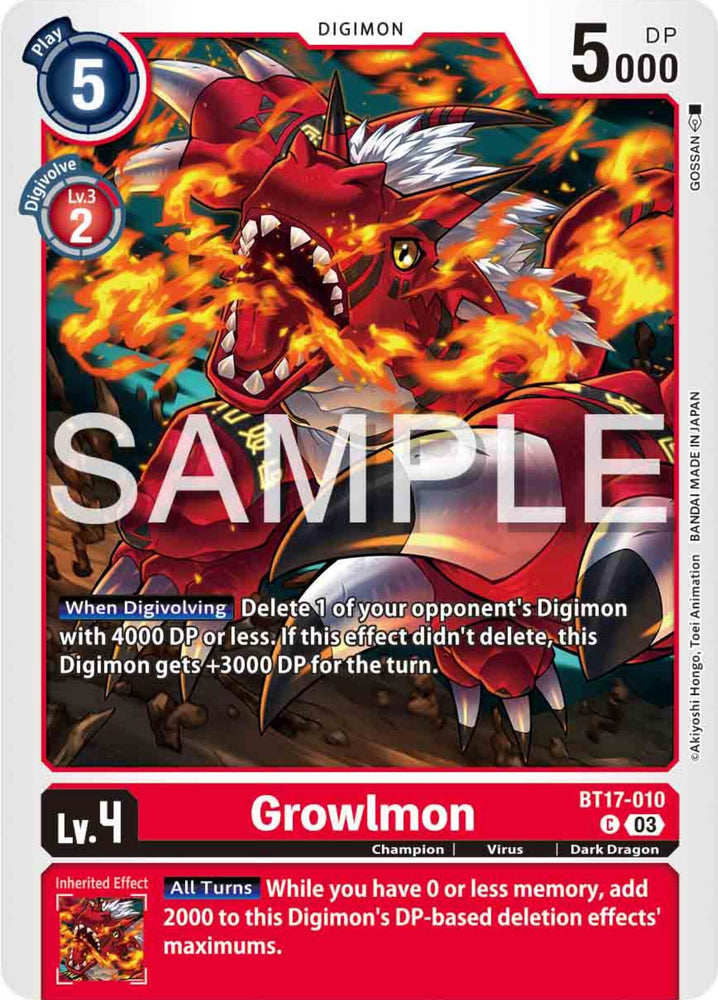 Growlmon [BT17-010] [Secret Crisis] (ONLINE ORDER ONLY)