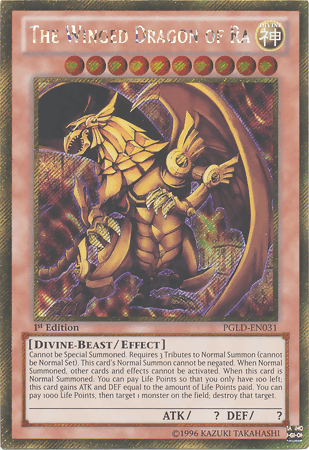 The Winged Dragon of Ra [PGLD-EN031] Gold Secret Rare (ONLINE ORDER ONLY)