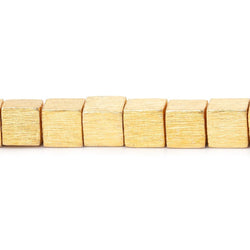 5.5mm 22kt Gold plated Copper Brushed Cube Bead 8 inch 34 pieces (ONLINE ORDER ONLY)