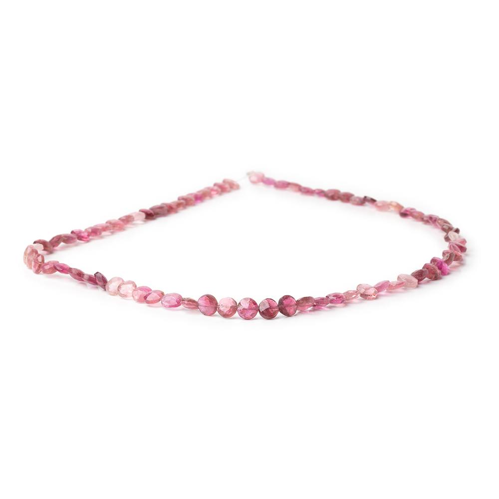 5.5mm Pink Tourmaline Faceted Coin Beads 16 inch 75 pieces AA (ONLINE ORDER ONLY)