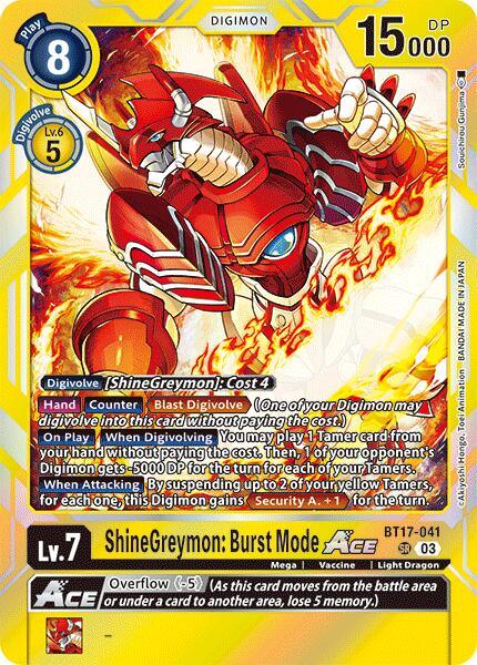 ShineGreymon: Burst Mode ACE [BT17-041] [Secret Crisis] (ONLINE ORDER ONLY)
