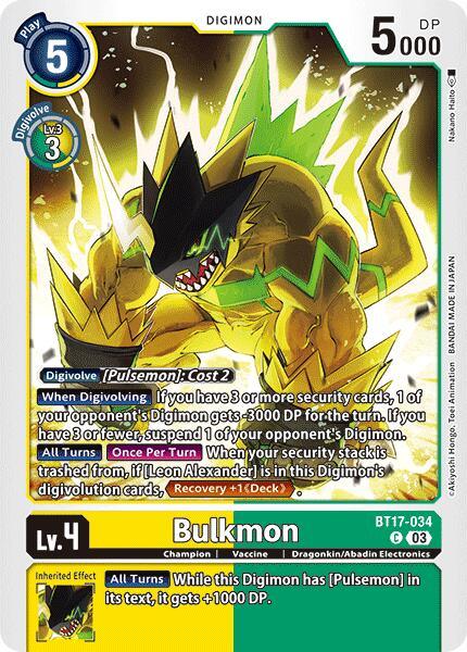 Bulkmon [BT17-034] [Secret Crisis] (ONLINE ORDER ONLY)