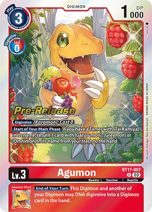 Agumon [BT17-007] [Secret Crisis Pre-Release Cards] (ONLINE ORDER ONLY)