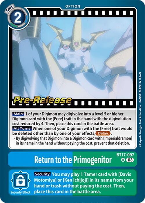 Return to the Primogenitor [BT17-097] [Secret Crisis Pre-Release Cards] (ONLINE ORDER ONLY)