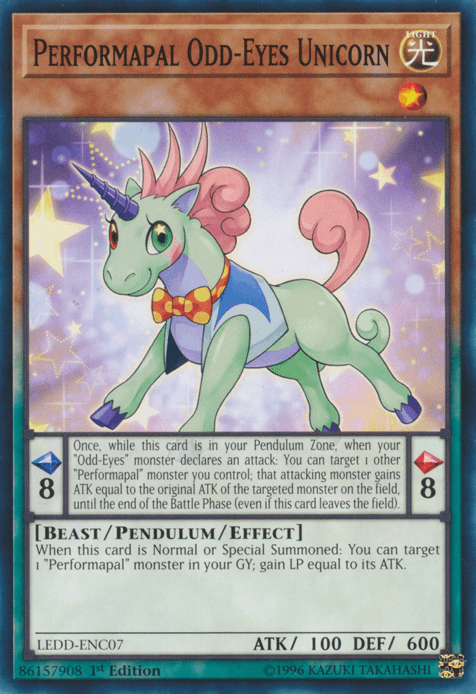 Performapal Odd-Eyes Unicorn [LEDD-ENC07] Common (ONLINE ORDER ONLY)