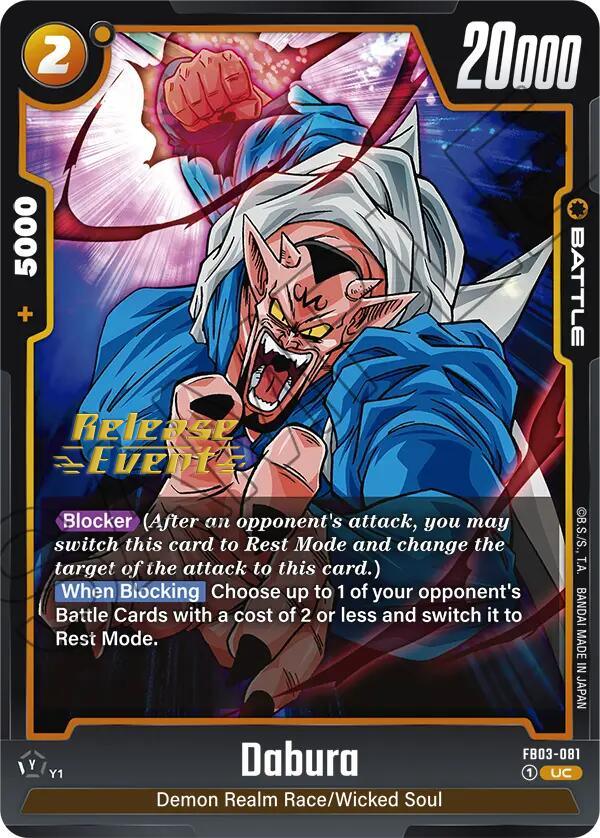 Dabura (FB03-081) [Raging Roar Release Event Cards] (ONLINE ORDER ONLY)