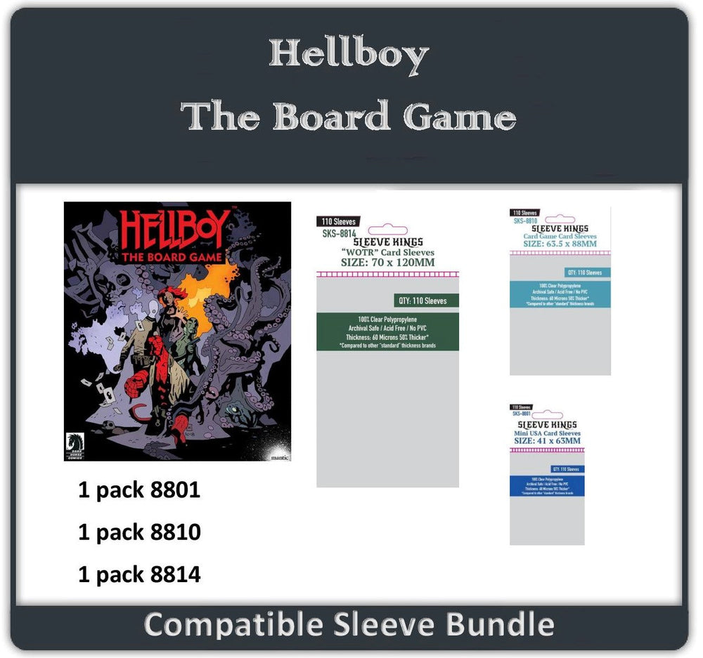 "Hellboy: The Board Game" Compatible Sleeve Bundle (8801 X 1 + 8810 X 1 + 8814 x 1) (ONLINE ORDER ONLY)