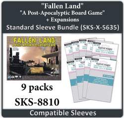 "Fallen Land: A Post Apocalyptic Board Game" + Expansions Compatible Card Sleeve Bundle (8810 X 9) (ONLINE ORDER ONLY)