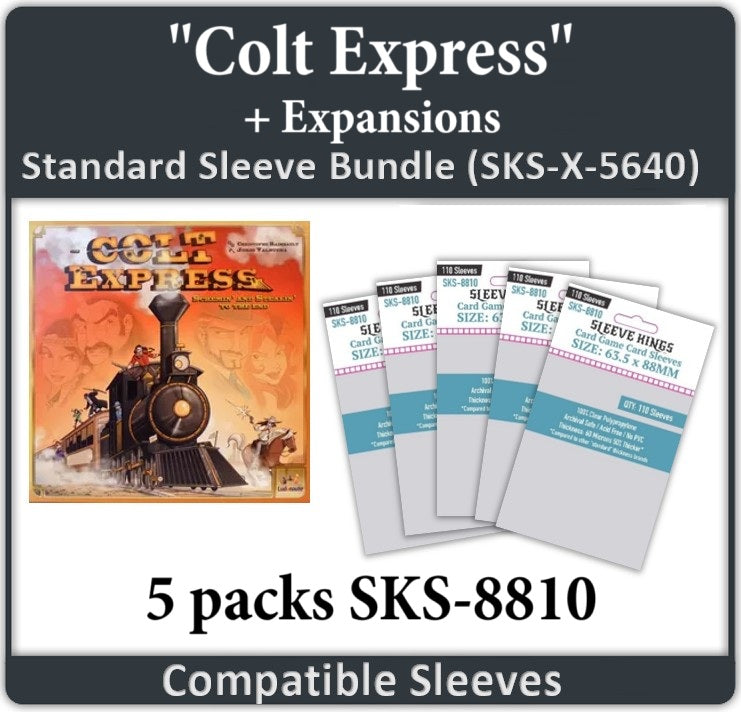 "Colt Express"+ Expansions Compatible Sleeve Bundle (8810 X 5) (ONLINE ORDER ONLY)