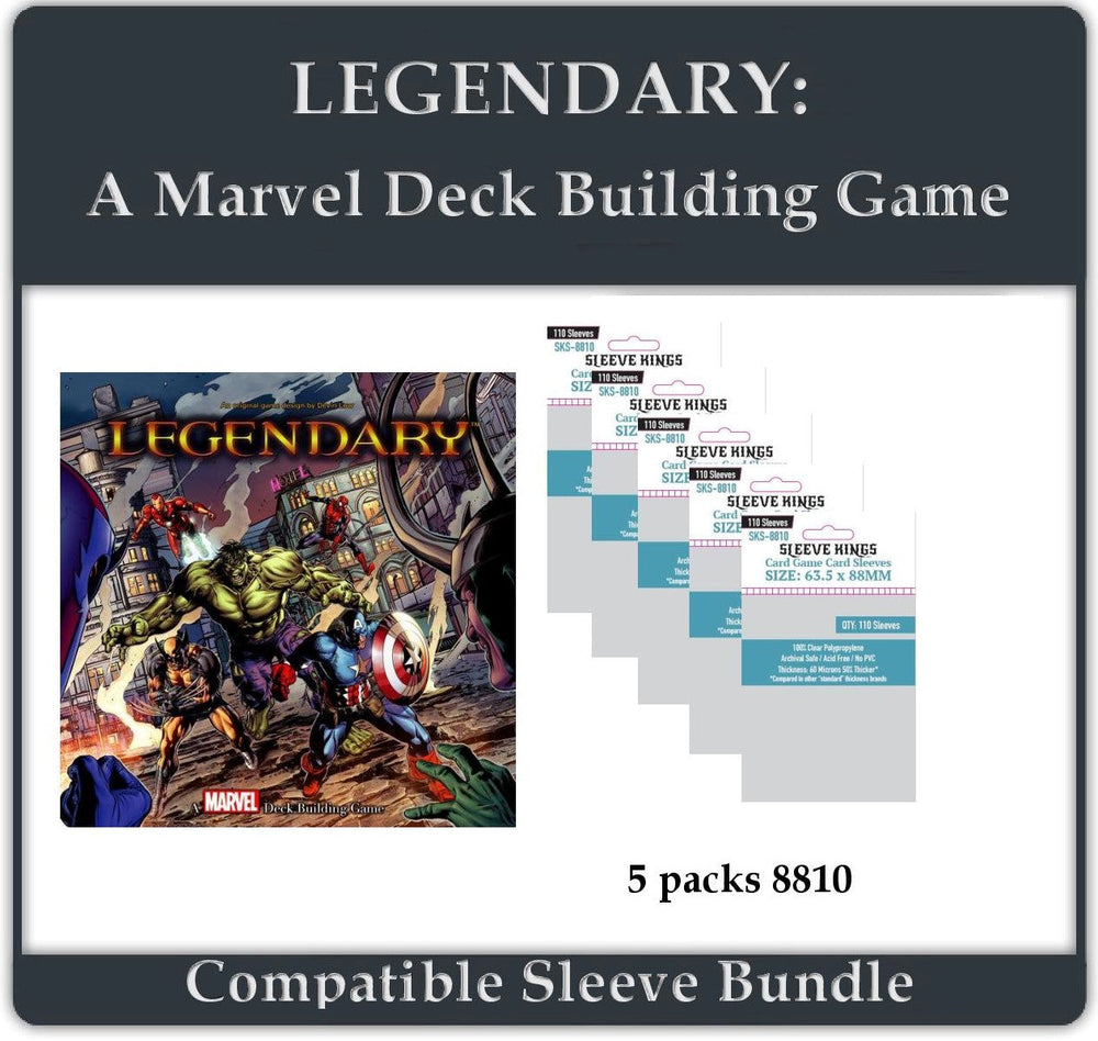"Legendary: A Marvel Deck Building Game" (Base Game) Compatible Sleeve Bundle (8810 X 5) (ONLINE ORDER ONLY)