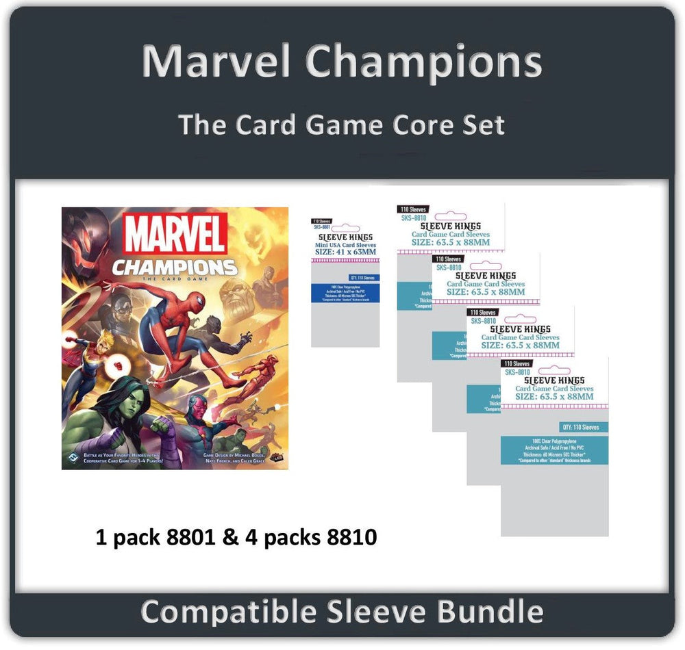 "Marvel Champions: The Card Game" Core Set Compatible Sleeve Bundle (8801 X 1 + 8810 X 4) (ONLINE ORDER ONLY)