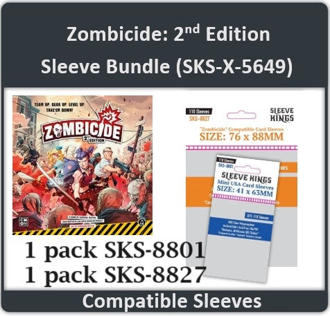 "Zombicide" 2nd Edition Compatible Card Sleeve Bundle (8801 X 1 + 8827 X 1) (ONLINE ORDER ONLY)