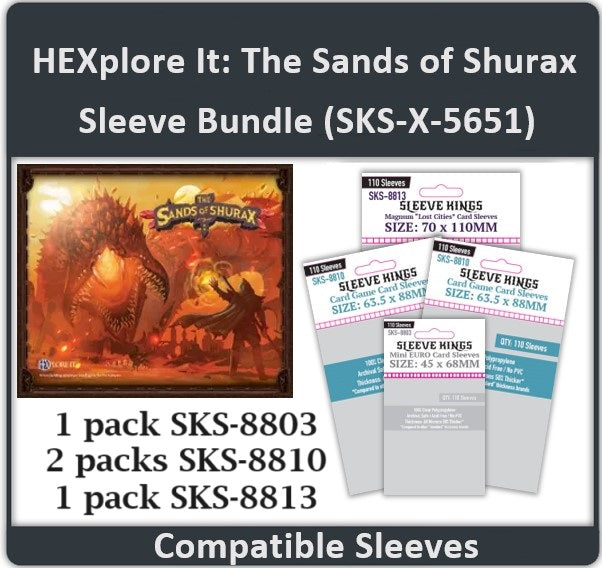 "HEXplore It: The Sands of Shurax" Core Box Compatible Sleeve Bundle (8803 x 1, 8810 x 2, 8813 X 1) (ONLINE ORDER ONLY)