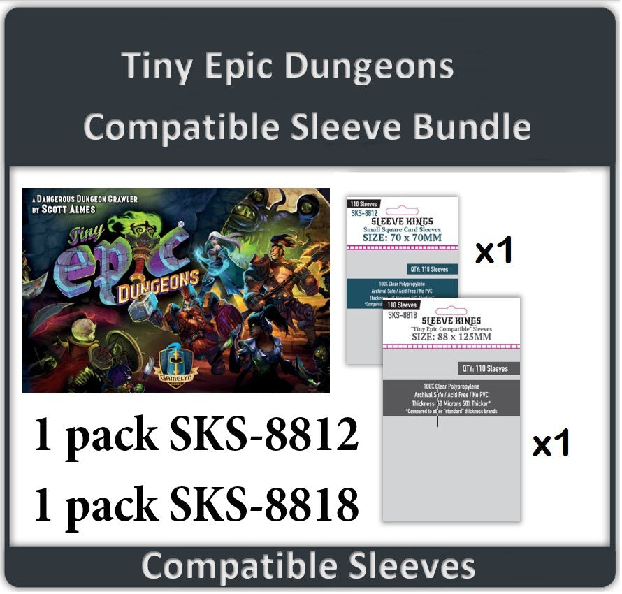 "Tiny Epic Dungeons" (Retail Version) Compatible Sleeve Bundle (8812 X 1 + 8818 X 1) (ONLINE ORDER ONLY)