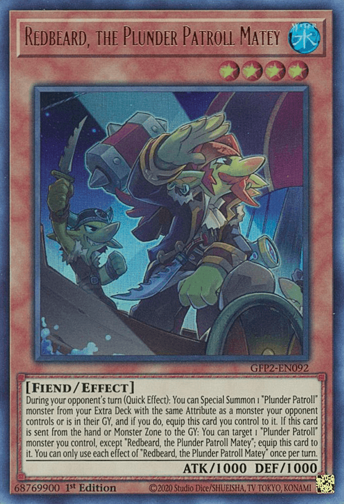 Redbeard, the Plunder Patroll Matey [GFP2-EN092] Ultra Rare (ONLINE ORDER ONLY)