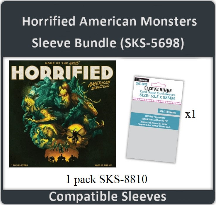 "Horrified: American Monsters" Compatible Sleeve Bundle (8810 X 1) (ONLINE ORDER ONLY)