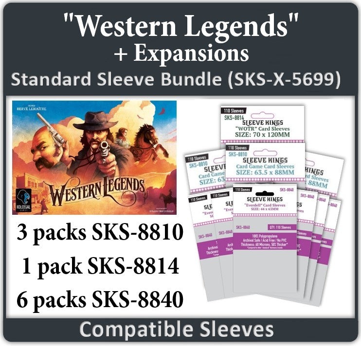 "Western Legends" + Expansions  Card Sleeve Bundle (SKS-8810 x 3, SKS-8814 x 1, SKS-8840 x 6) (ONLINE ORDER ONLY)