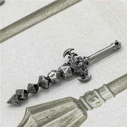 Dice Sword Silver 46mm x 9mm Trinket Novelty (Online Only)