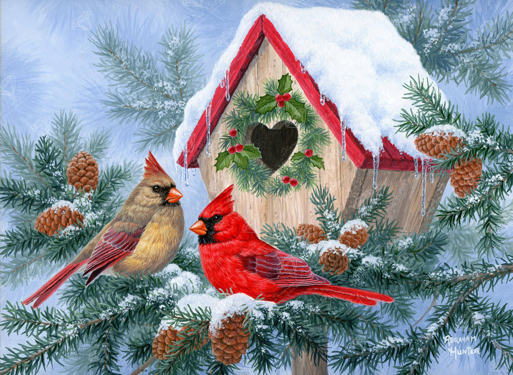 Diamond Art Club – Christmas Home Cardinal Diamond Painting (Square Drill, 30" x 22") (ONLINE ORDER ONLY)