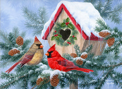 Diamond Art Club – Christmas Home Cardinal Diamond Painting (Square Drill, 30" x 22") (ONLINE ORDER ONLY)