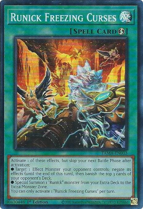 Runick Freezing Curses [TAMA-EN033] Super Rare (ONLINE ORDER ONLY)