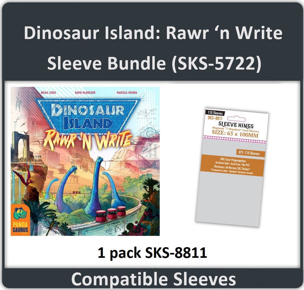 "Dinosaur Island: Rawr 'n Write" Compatible Card Sleeve Bundle (8811 X 1) (ONLINE ORDER ONLY)