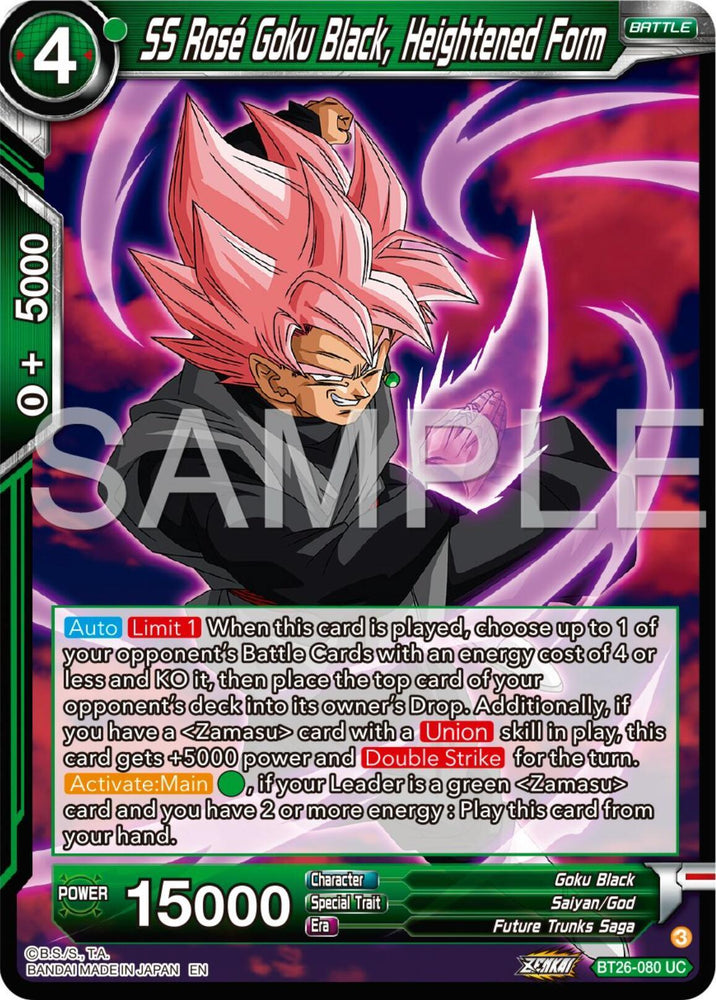 SS Rose Goku Black, Heightened Form (BT26-080) [Ultimate Advent] (ONLINE ORDER ONLY)