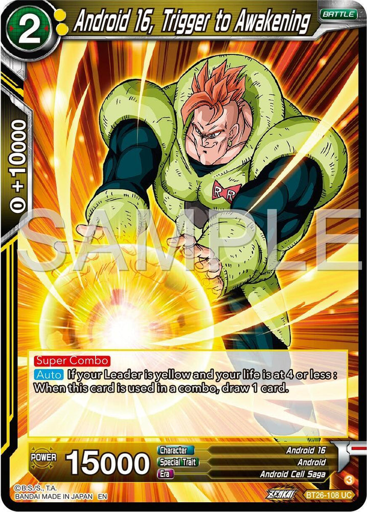 Android 16, Trigger to Awakening (BT26-108) [Ultimate Advent] (ONLINE ORDER ONLY)