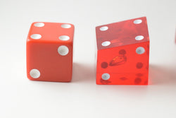 New Set of 2 Large Crooked Red Dice Whacky Crazy Trippy Gag Novelty Funny Gift (Online Only)