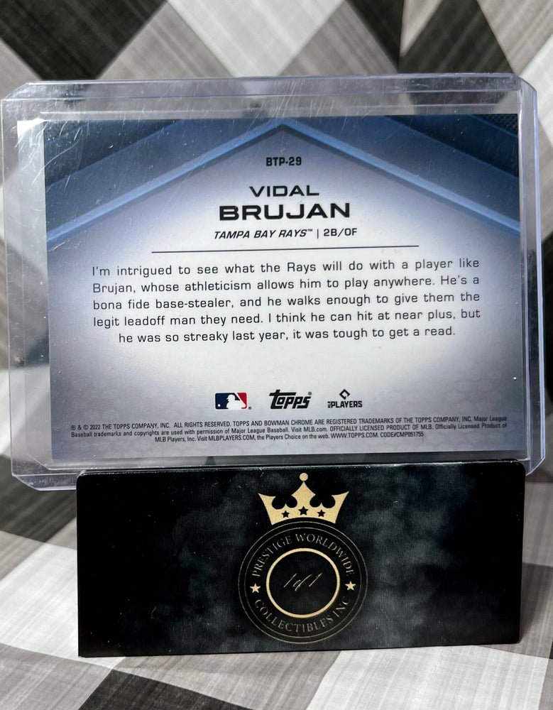 Vidal Brujan 2022 Bowman Chrome Aqua Refractor Top 100 - 29 /125 #BTP-29 TB Rays (ONLINE ORDER ONLY)