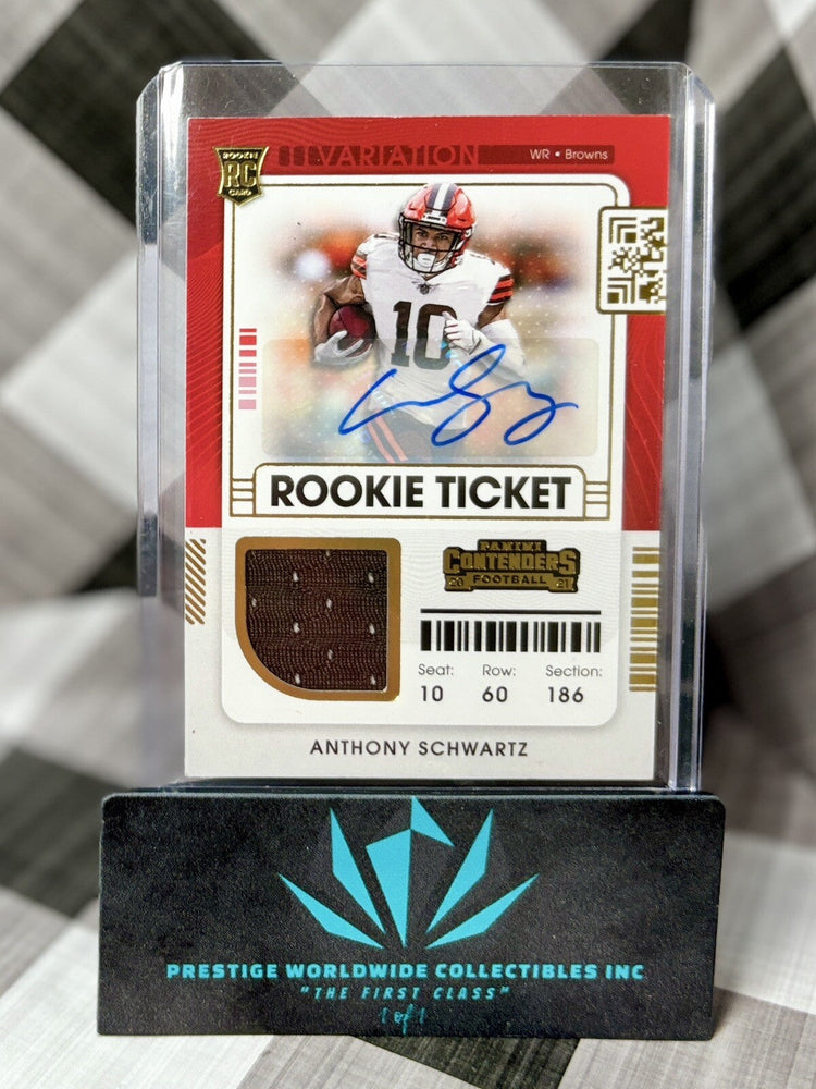 Anthony Schwartz 2021 Contenders Variation Rookie Ticket Patch Auto #RSV-ASC CLE (ONLINE ORDER ONLY)