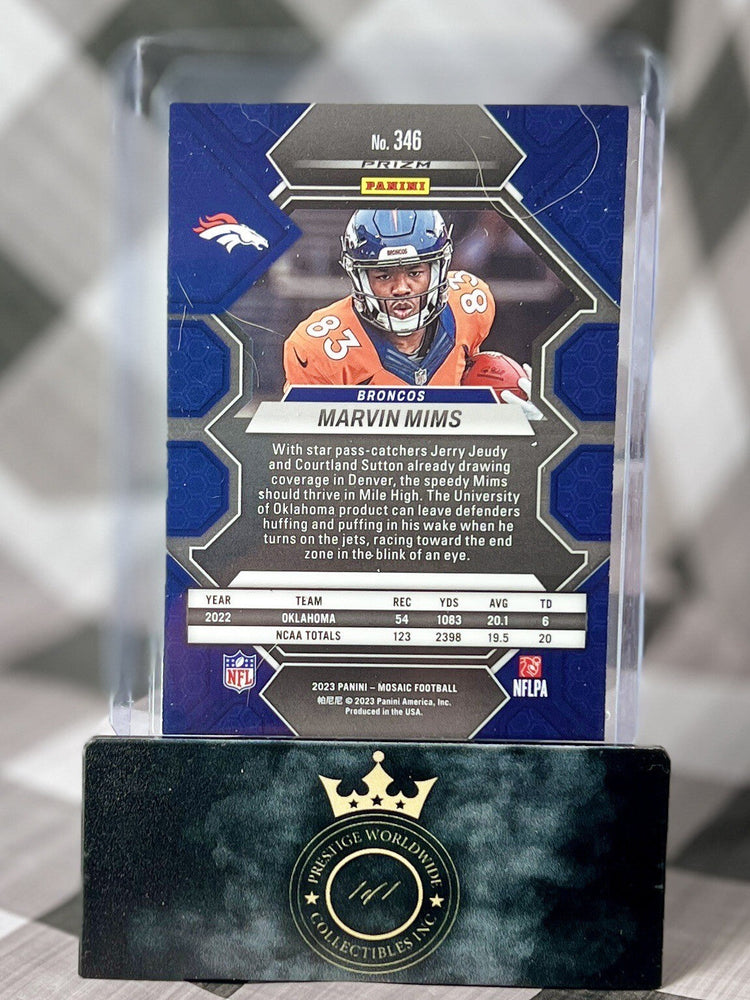 Marvin Mims 2023 Panini Mosaic Yellow Reactive Rookie #346 Denver Broncos RC (ONLINE ORDER ONLY)