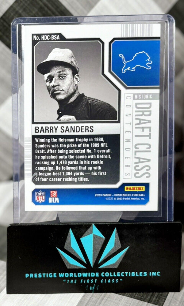 Barry Sanders 2023 Contenders Historic Draft Class Bronze #HDC-BSA Detroit Lions (ONLINE ORDER ONLY)