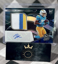 Joshua Kelley 2020 Spectra 3 Color Rookie Patch Auto /99 #235 Chargers RPA SP (ONLINE ORDER ONLY)