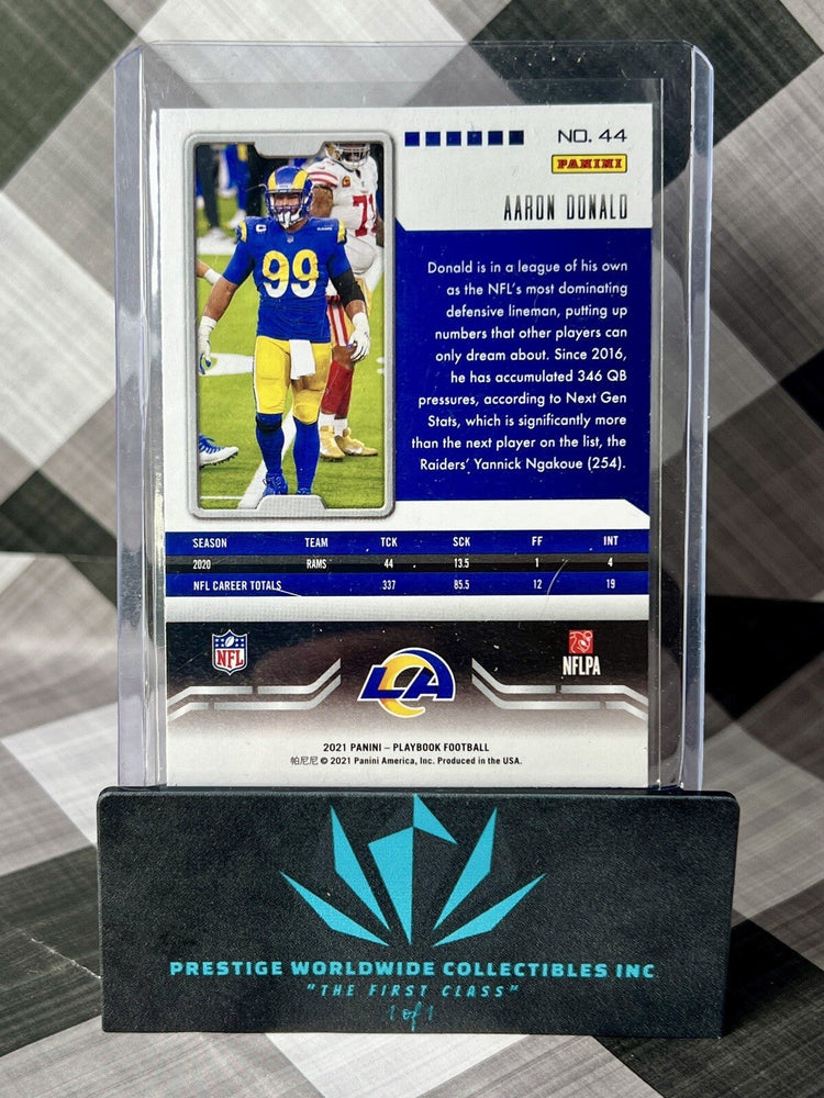 Aaron Donald 2021 Panini Playbook Sparkle #44 Los Angeles Rams SP (ONLINE ORDER ONLY)