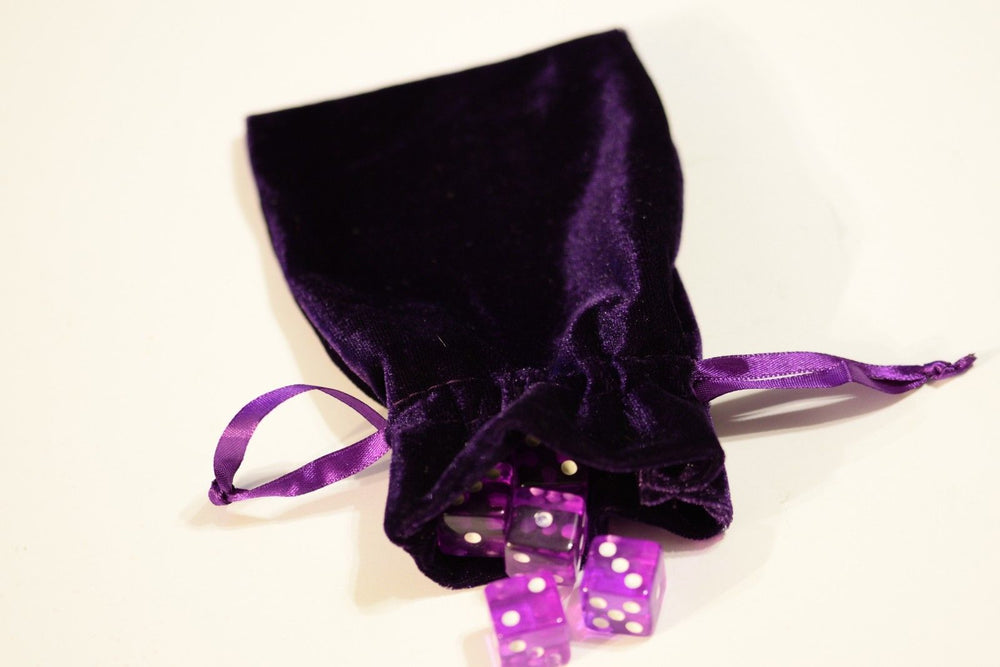 Purple Large Soft Velvet 4" x 6" Gift Bag Cards RPG Game Dice Bag Counter Pouch (Online Only)